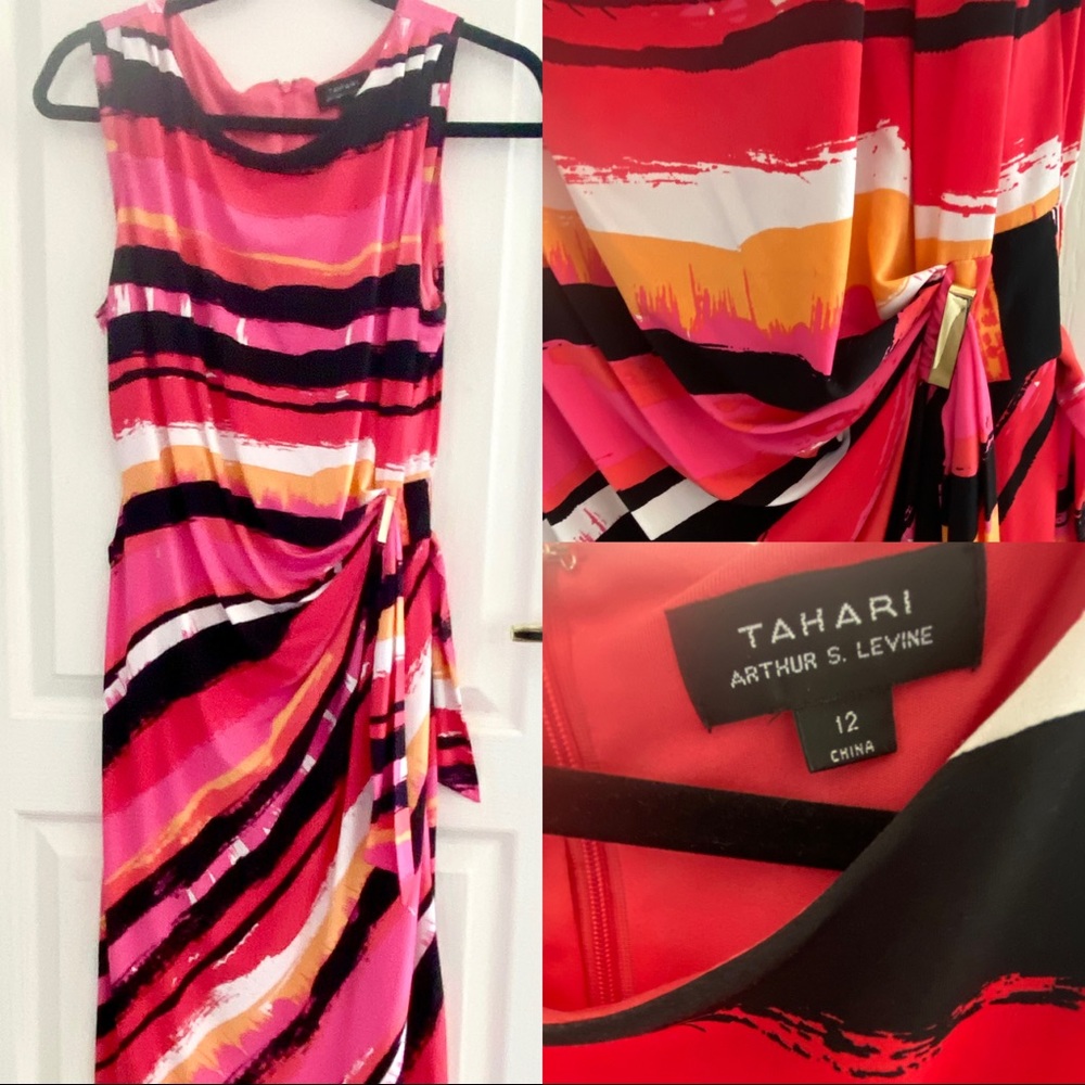 Tahari red, black and pink size 12